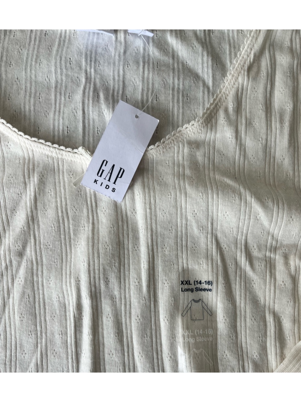 GAP Cream Ribbed Long Sleeve Top - Picture 2 of 2